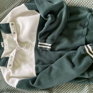 Abercrombie & Fitch Vintage Green and White Sweatshirt Size S Men’s